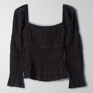 Aritzia Wilfred Fable Blouse Black XXS